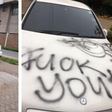 The vandalised car