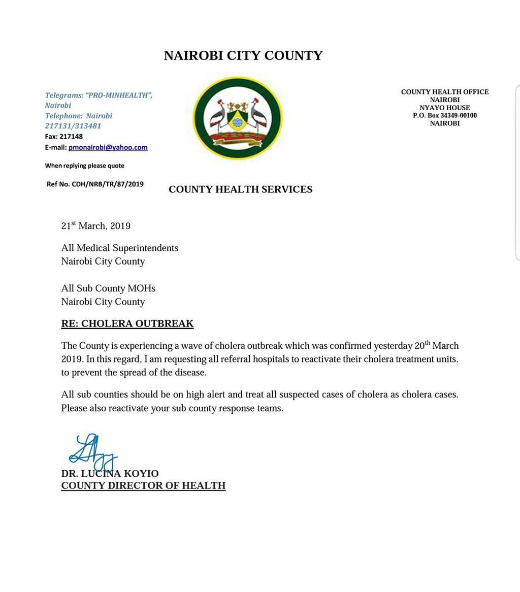 Press statement by County Director of Health Dr Lucina Koyio (Twitter)