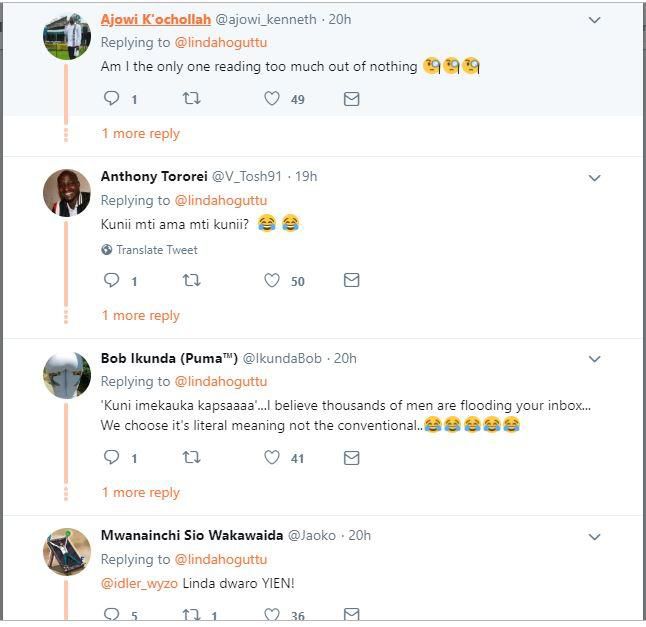 Reactions on Linda Oguttu's Tweet