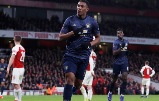 Anthony Martial during a previous match against Arsenal (courtesy)