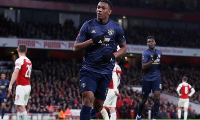Anthony Martial during a previous match against Arsenal (courtesy)