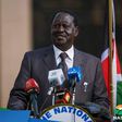 Raila Odinga addressing the press today