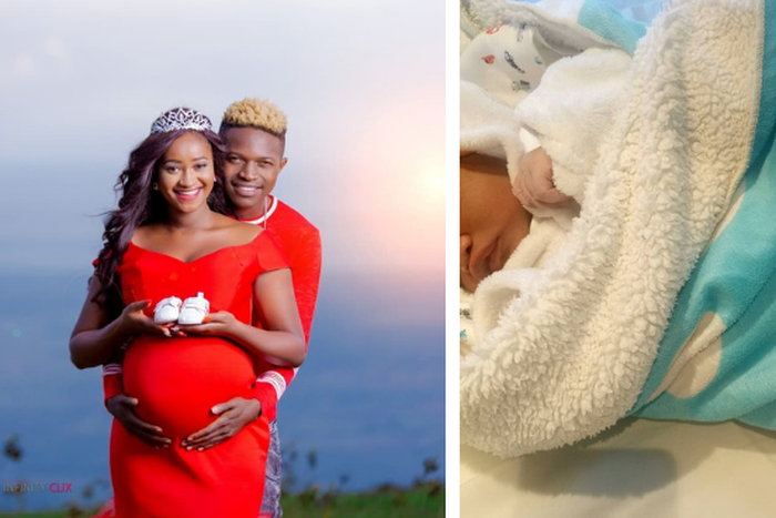 Mr Seed with wife Nimo Gachuri and their new born Gold