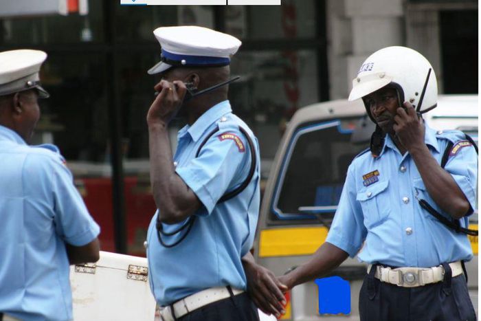 A police roadblock. IG Mutyambai directstTraffic check points & roadblocks shall only be mounted with express authority of Regional/Formation Commanders