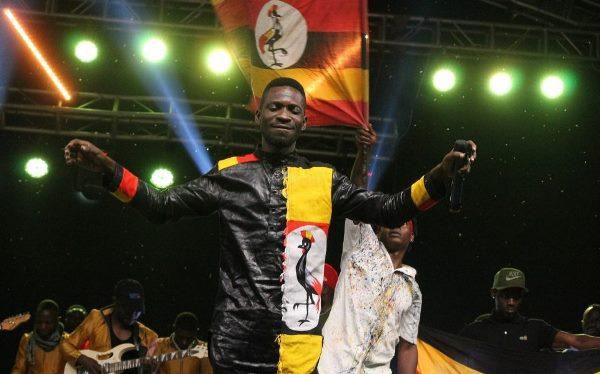 Bobi Wine perfoming on stage