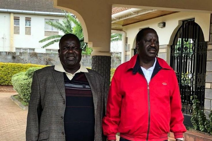 Governor Cyprian Awiti with Opposition leader Raila Odinga