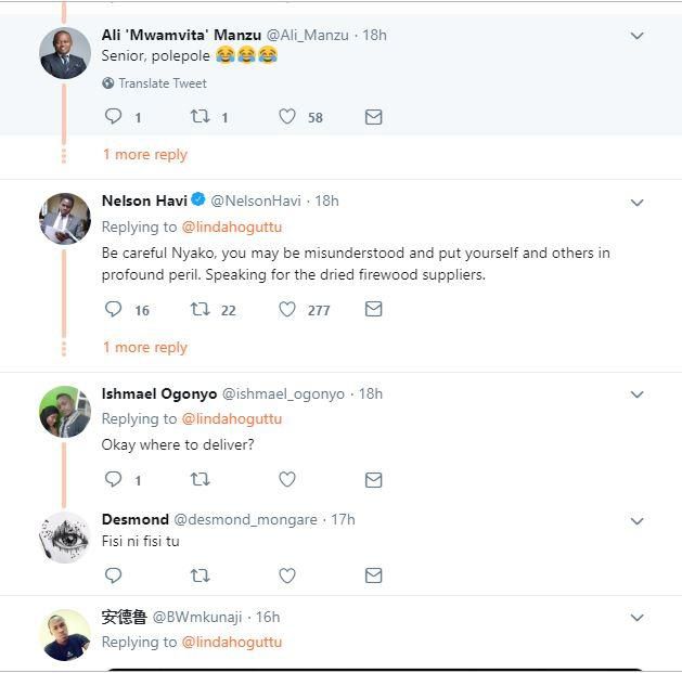 Reactions on Linda Oguttu's Tweet