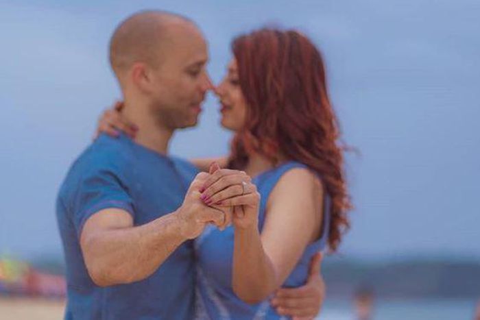 Eve D'Souza surprises her with romantic engagement on the beach in India [Photos]