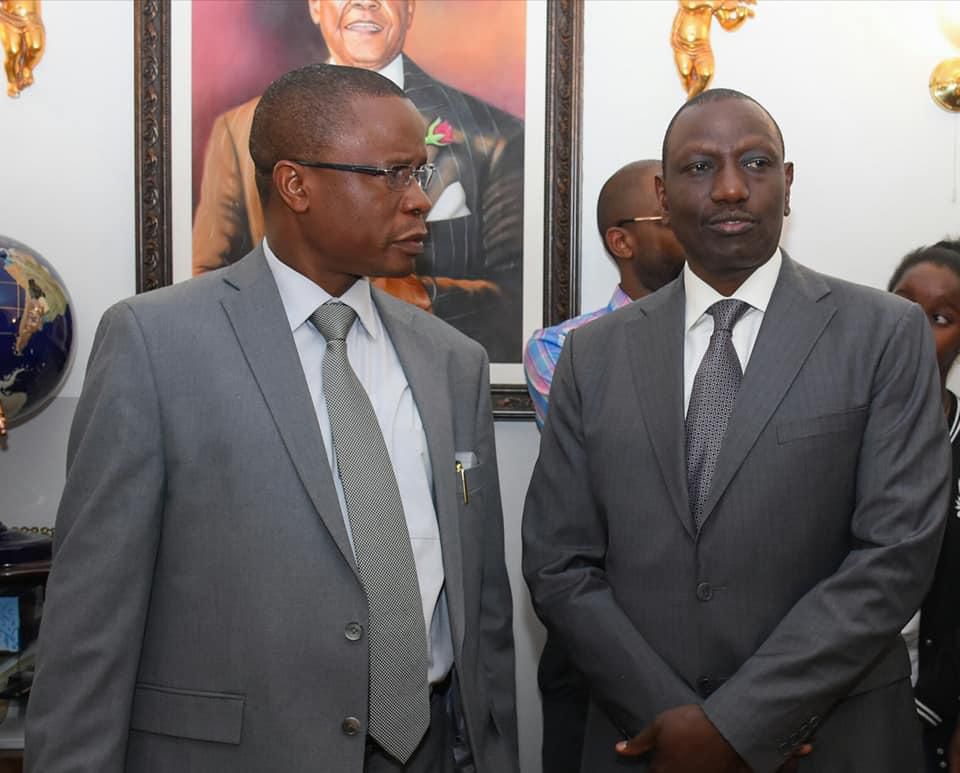 Edwin Abonyo, husband to Dr Joyce Laboso, with DP William Ruto