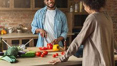 African American Couple Cooking.