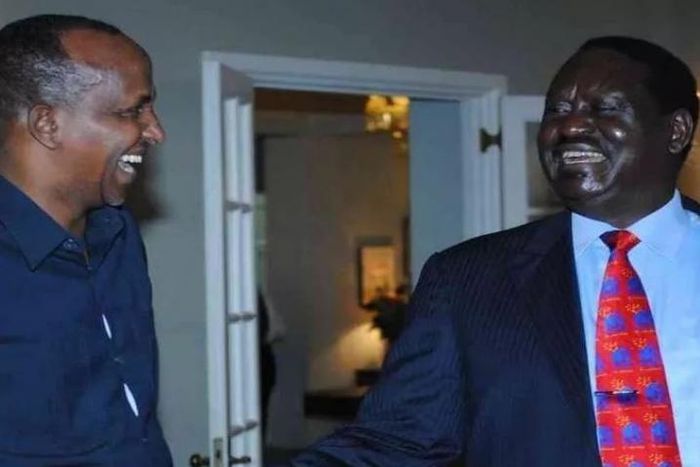 File image of Aden Duale with Raila Odinga