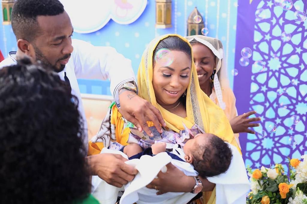 Diamond Platnumz and Tanasha Donna unveils son’s  Nasseb Junior face for the first-time (Photos)