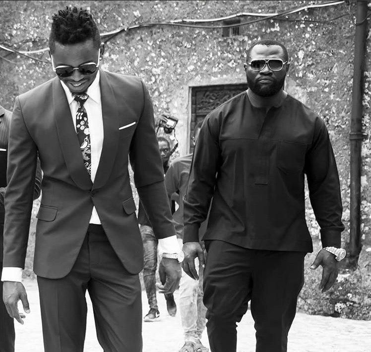 Diamond Platnumz with his body guard Mwarabu Fighter. Diamond’s body guard hospitalized after nasty accident