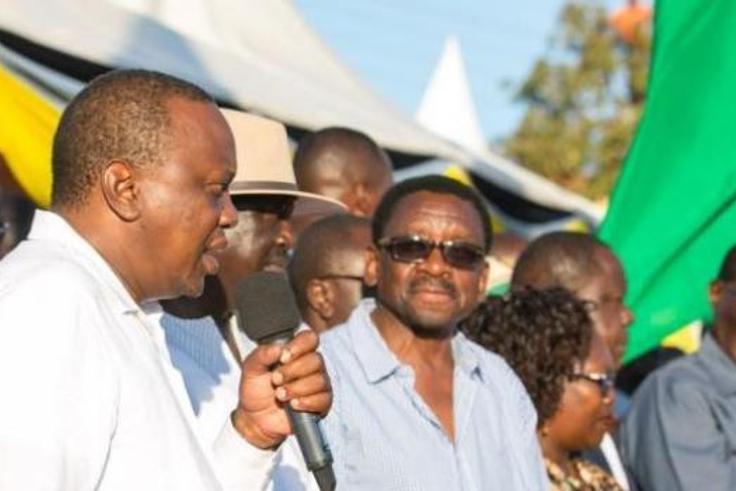 File image of President Uhuru Kenyatta with James Orengo when the president visited Kisumu early this year