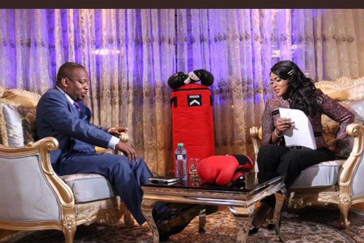 Anne Kiguta duing interview with Governor Mike Sonko