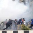 File image of police using teargas canisters to disperse rowdy crowds at a past political event. Police moved in swiftly to disperse rowdy youths who attempted to disrupt a Team Embrace ally in Garissa on Saturday