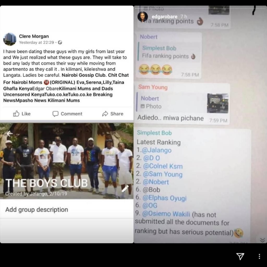 Jalang’o and his boys Club exposed for allegedly cheating on their partners with different Nairobi girls