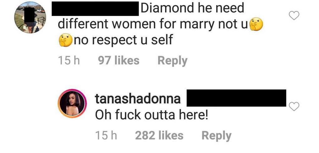 Tanasha's reply (Courtesy)