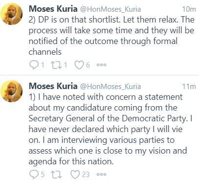 Moses Kuria's statement