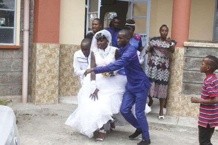 File image of a wedding that was marred by chaos after a woman stormed the church to claim the groom