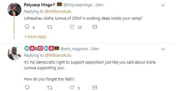 Reactions to DP Ruto's comment