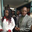 Politicians Dr Boni Khalwale at Kakamega hospital following school stampede