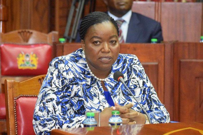 CS Monica Juma during a past appearance at Parliament