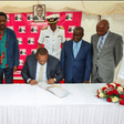 President Uhuru Kenyatta during the inauguration of the revamped New KCC Dandora Factory as part of celebrations to mark Ushirika Day Celebrations 2019
