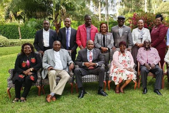 File image of a section of Tangatanga MPs at Mathira MP Rigathi Gachagua's home after President Uhuru Kenyatta’s meeting at Sagana State Lodge in Nyeri. Moses Kuria has announced that at least 200 MPs will meet in Naivasha tonight