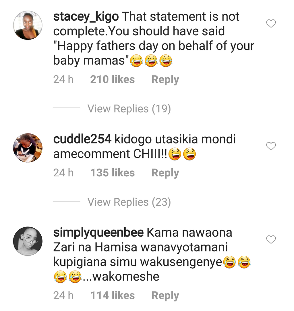 Fans react to Tanasha’s Father’s Day message to Diamond (IG)