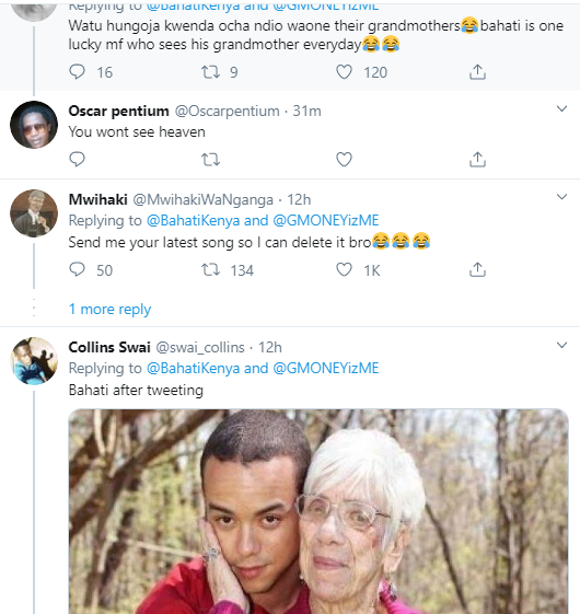 Bahati’s savage claps back at G Money after saying he doesn’t know him (Screenshots)