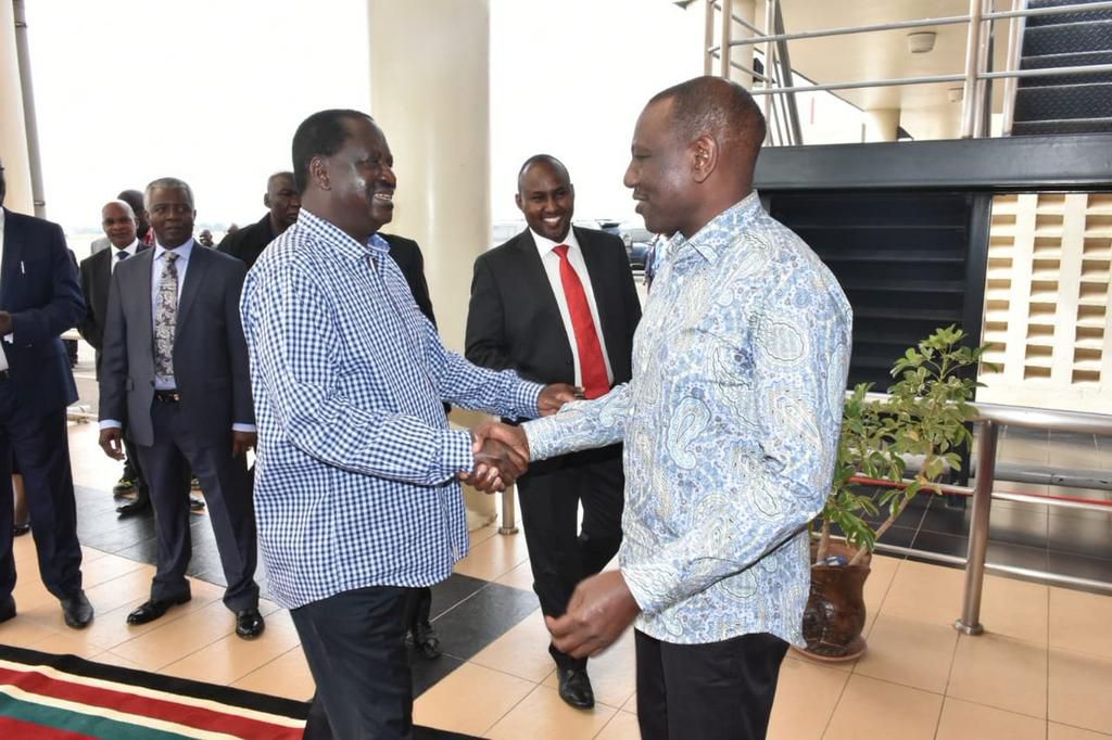 Deputy President William Ruto and AU envoy Raila Odinga