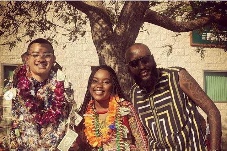 Shaffie Weru with his Daughter Milan. Shaffie Weru flies to US to celebrate daughter’s graduation