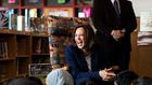 Harris on the campaign trail on positions past and present