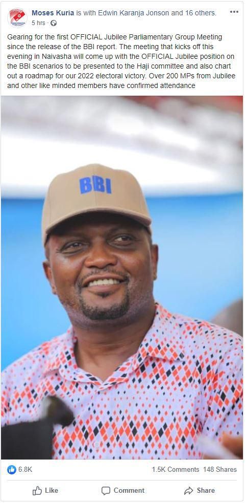 Looming showdown as 200 Jubilee MPs convene controversial night meeting set for today