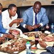 File image Ndindi Nyoro (Second Left) sharing a meal with Kimani Ichungwah (R) Sabina Chege and DP William Ruto