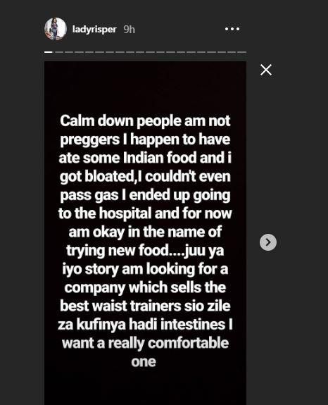 Risper Faith clears the air on pregnancy reports after viral photo