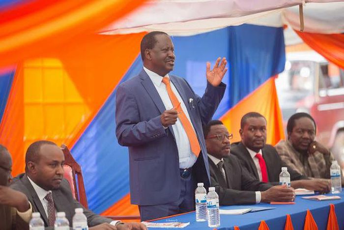 File image of  a section of ODM party leadership at a past Parliamentary Group Meeting