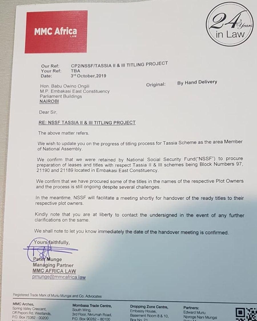 Babu Owino cancels Planned Demonstrations to NSSF and Ministry of lands offices