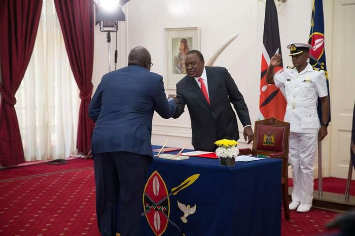 President Uhuru Kenyatta with CS George Magoha