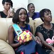 Miss Uganda Abenakyo sitting next toMiss Uganda Foundation CEO Brenda Nanyonjo shortly after arriving in Uganda