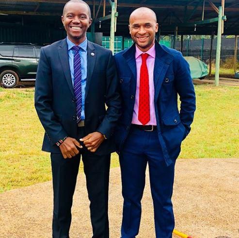 Businessman Zaheer Jhanda with CS Joe Mucheru