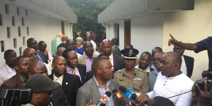 DCI boss George Kinoti addressing the pres after Cohen's body was found
