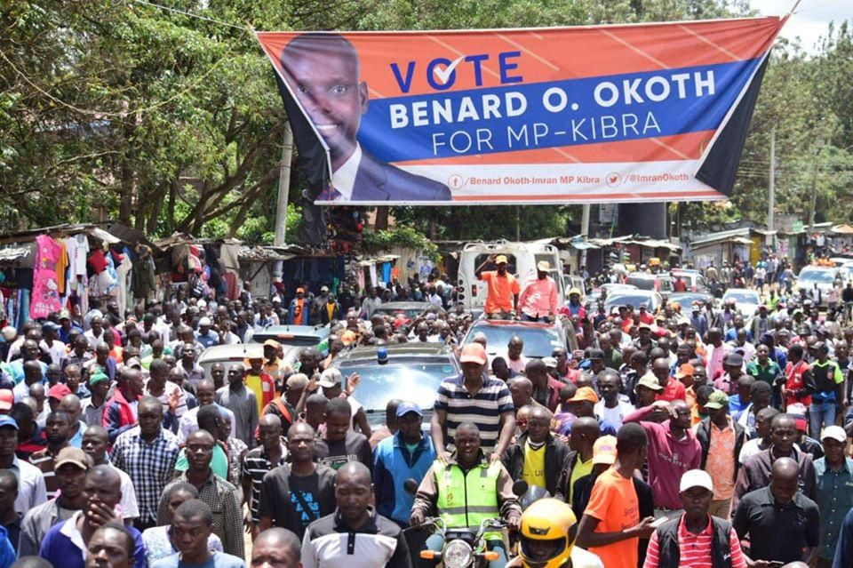 Raila Odinga leading the ODM brigade in campaigns in Kibra on 27 Oct 2019