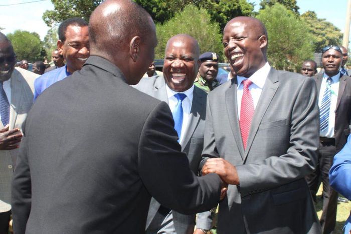 File image of Julius Melly welcoming DP Ruto at an event at Kapsabet Boys High School.