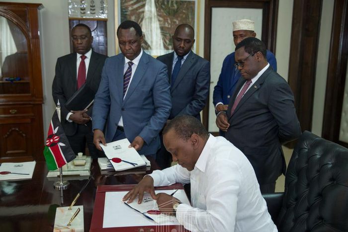 President Uhuru Kenyatta at his office on May 13, 2019