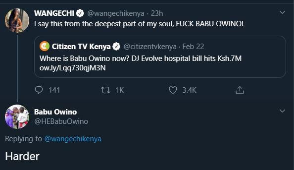Babu Owino’s savage response to rapper Wangechi after raising DJ Evolve’s medical bill