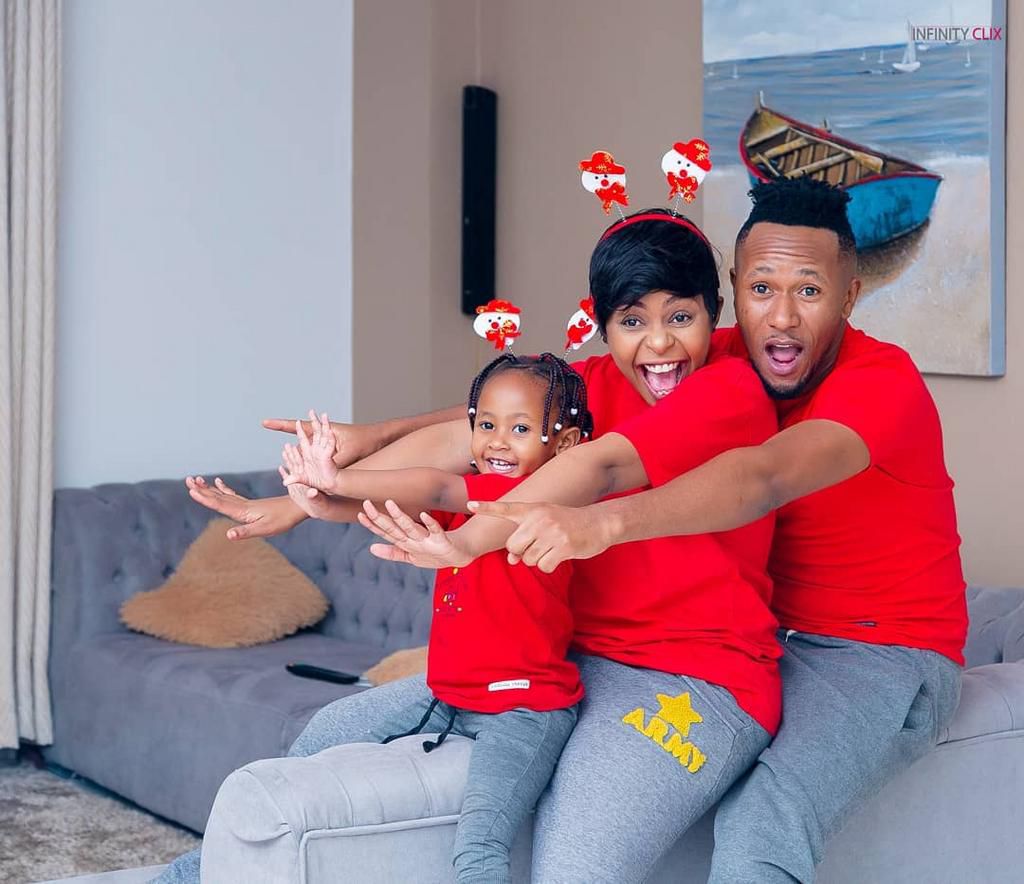 DJ MO with his wife Size 8 and Daughter Wambo