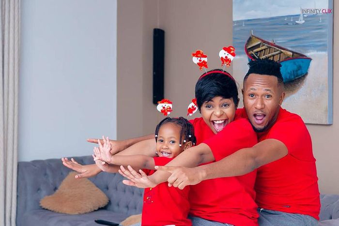 DJ MO with his wife Size 8 and Daughter Wambo