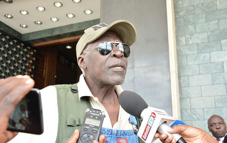 Kasirye Gwanga talking to media in 2017